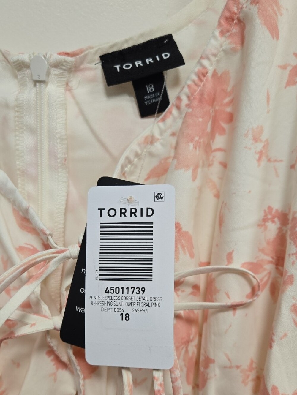 torrid White Floral Sundress with Blush Pink Print - Picture 2 of 4